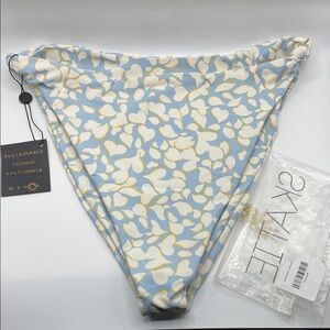 Skatie Salty Blue and White Nantucket Bikini Bottom
